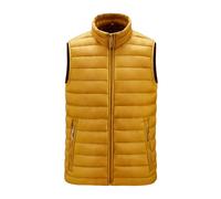 Mens Quilted Gilet Puffer Down Gilet Mens Padded Down Quilted Vest Men Sleeveless Jackets Puffer Jacket Padded Gilets Men Sleeveless Coat Bodywarmer Body Warmer Large Winter Warm Plus Size Yellow XL