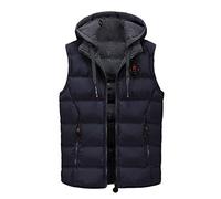 Mens Quilted Gilet With Hood - Mens Hooded Padded Body Warmer | Sleeveless Puffer Jacket Windproof Golf Running Gilet Jackets Body Warmer Windproof Sleeveless Jacket For Hiking Horse Riding