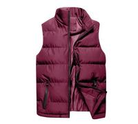Men's Quilted Puffer Vest Padded Gilet Bodywarmer Down Jacket Body Warmer Sleeveless Puffer Coats with Zip Pockets Winter Outdoor Work Sports Running Waistcoat UK Sale Clearance