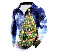 Men's Quilted Pullover Polo Shirt Fall Jacket With Hood Aviator One Piece Hoodie Fairisle Jumper Parker Winter Coat (Blue #3, L)