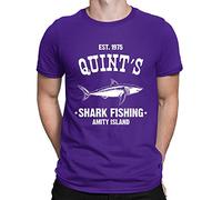 Mens Quints Fishing Shark Jaws Inspired Amity Cult Movie T-Shirt