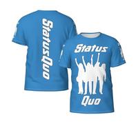 Men's Quo Rock Band Status High-Stretch Non-restrictive T-Shirt Loose and Comfortable Top Durable and Soft T-Shirt Multicolor XXL