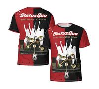 Men's Quo Rock Band Status High-Stretch Non-restrictive T-Shirt Loose and Comfortable Top Durable and Soft T-Shirt Multicolor 3XL