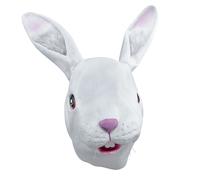 Mens Rabbit Overhead Latex Mask Easter Bunny Halloween Adults Fancy Dress Costum