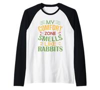 Mens Rabbits Funny My Comfort Zone Smells Like Rabbits Raglan Baseball Tee