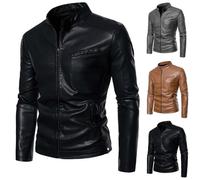 Mens Race Jacket Mens Leather Jacket Classic Biker Style Real Leather Lightweight Biker Jackets Punk Rocker Jackets Stylish Zipper Coats Vintage Smart Coat Casual Fashion Coat Retro Gothic Coats