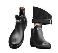 Men's Rain Boots for Outdoor Hiking Camping Trips Comfortable Calf High Ankle Boots with Non-Slip Sole Waterproof for Everyday Trekking Leisure in All Weather Robust Material for, black, 7 UK