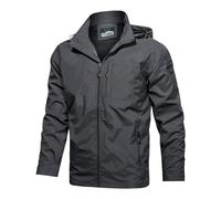 Men'S Rain Jacket Mountain Climbing Camping Hiking Outdoor-Jacket Lightweight Comfortable Breathable Hoodie Jacket M-Grey M