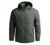 Men'S Rain Jacket Mountain Climbing Camping Hiking Outdoor-Jacket Lightweight Comfortable Breathable Hoodie Jacket A-Army Green L
