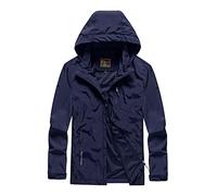Mens Rain Jacket with Detachable Hood Waterproof Lightweight Raincoat Hooded Outdoor Jackets for Men Light Showerproof Windbreaker Camping Mountain Coat Large M-5XL