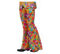 Mens Rainbow Peace Flared Trousers Disco 60s 70s Fancy Dress Flares