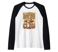 Mens Raising Good Men Club Boy Dad Club Raglan Baseball Tee