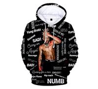 Mens Rapper Hoodies Hip Hop Pullover Xxxtentacion Sweatshir 3D Hoodies Style Fashion Long Hoodie Pattern Print (Color : L01, Size : XL 80KG-180CM)
