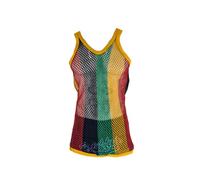 Men's Rasta Mesh String Vests - 4 Unique Designs - 100% Egyptian Cotton - Multicolour Reggae Style Tank Tops (UK, Alpha, L, Regular, Regular, Yellow)