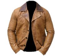 Men's RDR2 Red Redemption II Dead Arthur Tan Brown Leather Blazer Coat Jacket