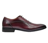 Mens Real Calf Leather Shoes Leather Sole Classic Handmade Semi Brogues Oxfords Lace up [ PLS-361-VEAU-BORDEAUX-46 ]