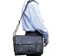 Mens Real Genuine Thick Leather Leather Satchel Style Shoulder Bag (Black)