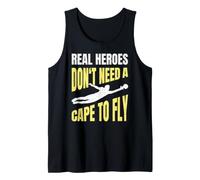 Mens Real Heroes Don't Need A Cape to Fly Tank Top