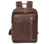 Mens Real Leather Backpack Large Size Laptop Travel Rucksack Cliff (Rust Brown)