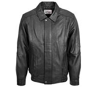 Mens Real Leather Bomber Jacket Classic Fit Blouson Style Jim