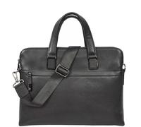 Mens Real Leather Briefcase Slimline Cross Body Organiser Black Vence Black House of Leather Black Medium