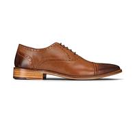 Mens Real Leather Classic Brogues Brown Laced Shoes Smart Formal Leather Vintage - Brown 8