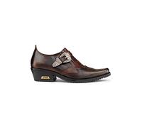 Mens Real Leather Cowboy Riding Shoes Belt Western Heel Dancing - Brown 9