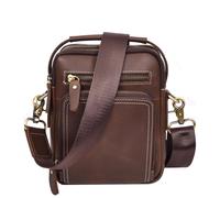 Mens Real Leather Cross Body Bag Small Organiser Casual Pouch Jett Tan Hunter House of Leather Dark Brown Small