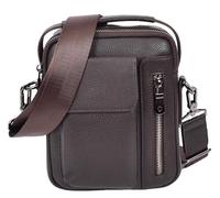 Mens Real Leather Cross Body Bag Small Organiser Utility Pouch Hudson (Brown)