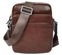 Mens Real Leather Cross Body Bag Small Size Travel Pouch Hanoi (Brown)