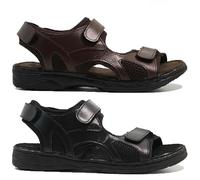 Mens Real Leather Fisherman Sandals - Lightweight and Comfortable | Open Toe Mules | Suitable for the Beach,With Adjustable Strap (Black, UK Footwear Size System, Adult, Men, Numeric, Medium, 9)