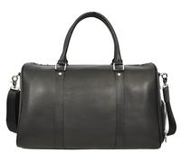 Men's Real Leather Holdall Weekend Duffel Bag with Shoulder Strap Reeve (Black)