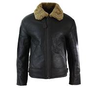 Mens Real Leather Sherling Sheepskin Original B3 Flying Pilot Jacket Warm Winter
