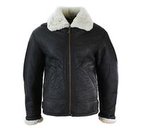 Mens Real Leather Sherling Sheepskin Original B3 Flying Pilot Jacket Warm Winter Brown Cream