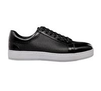 Mens Real Leather Trainer Smart Casual Flat Rubber Sole Low Top Sneaker Shoes [ JC1117-17-BLACK-46EU, 11.5UK ]