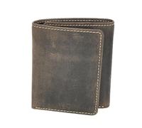 Mens Real Leather Tri-fold Wallet Credit Cards Banknotes ID Card RFID Blocking HOL700 (Oil Brown)
