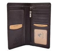 Mens Real Leather Vertical Bifold Breast Wallet Passport Documents Organiser HOL120 (Brown)