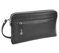 Mens Real Leather Wrist Bag Clutch Organiser Travel Pouch Stirling Black