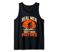 Mens Real Men Don't Need Motors Cycling Bicycle Lovers Tank Top