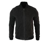 Mens Real Suede Leather Varsity Bomber College Jacket Classic Retro Vintage