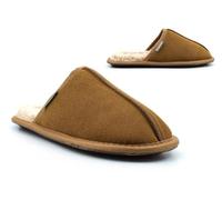 Mens Real Suede Slippers Mens Mules Size 6 Boys Slippers Size 8 Mules Mule Slipper Suede Slipper Mule Slip On Thermal Faux Fur Memory Foam Sizes 6-12 Tan 7 UK