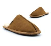 Mens Real Suede Slippers Mens Thermal Slippers Size 6 Boys Slipper Size 10 Mules Slip On Slipper Mules Mule Thermal Real Suede Upper Memory Foam Faux Fur Slip On Sizes 6-12 Tan 7 UK