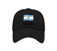 Men's Recognition Baseball Cap Argentina National Flag Adjustable One Size Cap Men Lightweight Breathable Sports Hat with Sweat-Wicking Band World Cup Black