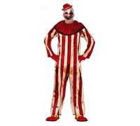 FIESTAS GUIRCA Striped Horror Clown Men Fancy Dress Costume - Red Killer Clown Costume - Mens Halloween Costumes Adult Size XL