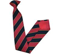 Men's Red, Black & Gold Striped Clip On Tie