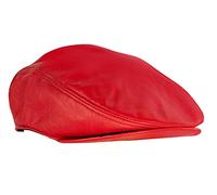 Mens Red Flat Hat Leather Beret Newsboy Gatsby Golf Cabbie Cap S