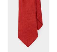 Men's Red Herringbone Seven Fold Silk Tie - Savile Row Company