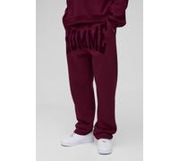 Mens Red Oversized Homme Flock Print Jogger, Red M