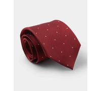 THE SAVILE ROW COMPANY LONDON Men's Luxury Silk Tie Necktie - Dark Red White Spot