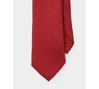 Men's Red Textured Seven Fold Silk Tie - Savile Row Company
